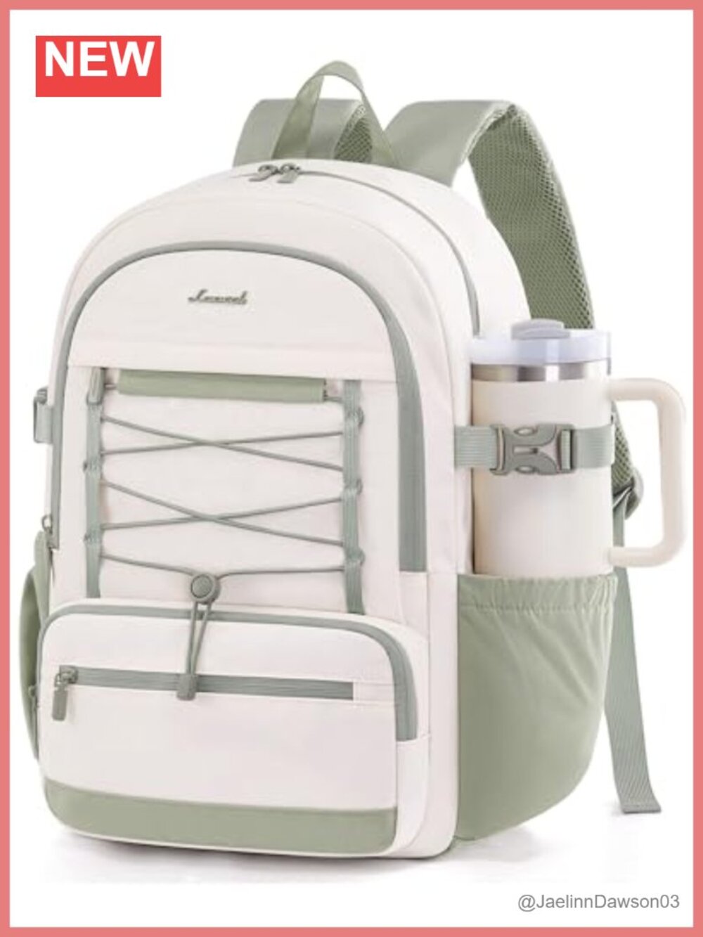 15.6" Laptop Backpack with Water Bottle Holder, Anti-Theft Pocket, Mesh Straps,